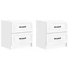 vidaXL Nočna omarica 2 pcs Bela visok sijaj 43 x 34,5 x 44,5 cm