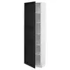 METOD Visoki element s policama, bela/Lerhyttan crno bajcovano, 60x37x200 cm