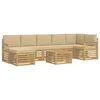 Set vanjskih sofa 7 pcs Bijela i Bež 59 x 59 x 37 cm Poliester