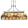 Clayre&Eef 115 cm dolgo viseče svetilo Saavik - stil Tiffany - Dnevna soba/jedilnica - zelena, rjava, rdeča - Kovina