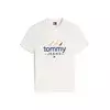Tommy Jeans Majica SAILING  kremna / temno modra / rumena / rdeča