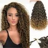 Sintetični lasje podaljški kvačkani Ocean Wave morski val 25 cm 6 svežnjev rjavi, beljakovinsko vlakno protein silk, pre-looped zanke, odporni proti zapletanju, lahki za nošenje, kodri za pletenice