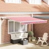 Povlačivi tende Crvena i bijela 300 x 250 cm Tkanina i Aluminij