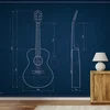 Tapeta tehnična skica akustične kitare - 343x231
