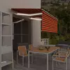 Tenda na ručno uvlačenje i roleta LED 3,5x2,5m narančasto-smeđa