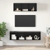 Set TV komoda Zidne 2 pcs Crni hrast Konstruirano drvo