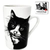 Velika porcelanasta skodelica Cat 400ml darilo za ljubitelje mačk premium