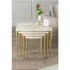 Hanah Home set od 4 umetnutih stočića Lyon, krem / zlatni