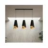 Luster na sajli MODA 3xE27/15W/230V crna/zlatna