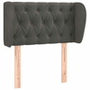 Vidaxl Vzglavje z ušesi temno sivo 83x23x78/88 cm žamet