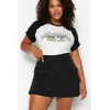 Trendyol Curve Black Pencil Skirt Double Face Plus Size Skirt