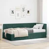 Vidaxl Kotna postelja z vzmetnico Temno zelena 100 x 200 cm Žamet
