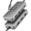 Axagon HUB USB HMC-CUB83X2, USB 10Gbps hub, 2x USB-A, USB-C, HDMI & DP 4k/144Hz, RJ-45 GLAN, PD 100W, kabel USB-C 15cm Žični USB 3.2 Gen 2 (3.1 Gen 2) Type-C Siva