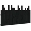 Uzglavlje za krevet Crno 146,5x3x80 cm od masivne borovine