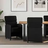 vidaXL Jedilni stoli s kolesi 2 pcs Črna 58 x 65 x 98 cm Umetna koža