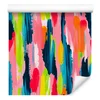 Tapeta Brushstrokes v pudrasto roza in temno modri barvi 50x1000 cm