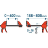 Extol Premium Sponka 8815225 quick-release, 600mm
