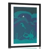 Plakat s paspartujem podmorski svet - 40x60 white