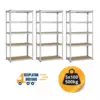 Komplet od 3 police 180x75x45cm, 5x100kg galva - Dimenzije kompleta 180x225x45cm