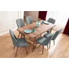 HANAH HOME Set Trpezarijski sto i 6 stolica Lidyana Grey