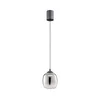 Redo 01-3486 - LED luster na sajli KHADI LED/6W/230V CRI90, prečnik 12 cm, crna/dimljena