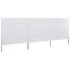 vidaXL 3-panelni vetrobran tkanina 400x120 cm bele barve