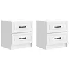 Noćni ormar 2 pcs Bijela 43 x 34,5 x 44,5 cm Konstruirano drvo