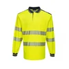 PW T184YNR-2XL PW3 Hi-Vis polo majica dugih rukava, veličina 2XL – Boja: žuta