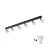 LED RGBW prigušiva spot svetiljka TOP 6xGU10/6,5W/230V 2700-6500K crna/zlatna