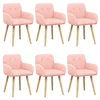 Trpezarijske stolice 6 pcs Bouclé Ružičasta 59 x 57 x 85 cm