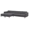 LANDSKRONA Sofa 5-sed, s lenjivcima/Gunnared tamnosiva/drvo