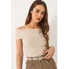 Bianco Lucci Ženska bluza na kratake rukave 60284012, Brod izrez, Siva