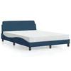 Krevet s madracem Dover plavi 120 x 200 cm od tkanine