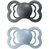 BIBS Supreme Natural Rubber 2 duda Iron/Baby Blue 2 kos