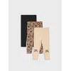 Sinsay - Pamučne helanke sa leopard printom 3 pack - BEŽ