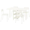 VIHALS / VIHALS Sto i 4 stolice, sklopivi sto bela/bela, 39/95/151x90 cm