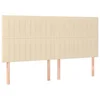 Vidaxl Vzglavje postelje kremne barve 200x5x118/128 cm blago