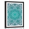 Plakat s paspartujem modro bela rozeta - 30x45 no frame