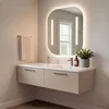 Skye Decor Set kupatilskog ormarića sa umivaonikom i ogledalom, 2 dela, Bež