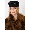 RUSLAN BAGINSKIY baretka s šiltom ženska z volno Logo-embellished Baker Boy Cap