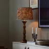 PR Home Namizna svetilka Lodge les/tekstil senčilo cvetje - Dnevna soba/jedilnica - Podeželska hiša/Rustikalna - rjava, bež barve