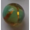 Kugla 12 mm tirkiz sa zlatnom sarom -Lampwork perle