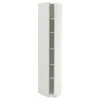 METOD Visoki element s policama, bela/Aspudden svetlosiva, 40x37x200 cm
