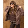 Sinsay - Kvitovana puffer jakna sa kapuljačom - čeličnoljubičasto