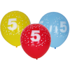 Napihljiv balon 30cm - set 5 kom, s številko 5