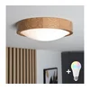 Brilagi-LED RGBW prigušiva stropna svetiljka CARVALHO SLIM 1xE27/9W/230V Wi-Fi hrast, prečnik 27 cm