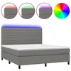 Krevet box spring s madracem LED tamnosivi 180x200 cm tkanina