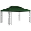 vidaXL Paviljon 3,97 x 2,96 x 2,68 m Zelena Poliester in jeklo