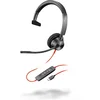 HP Poly Blackwire 3310 Monaural USB-C Headset +USB-C/A, Black ( 8X215AA )