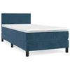 Box spring krevet s madracem tamnoplavi 90x190 cm baršunasti